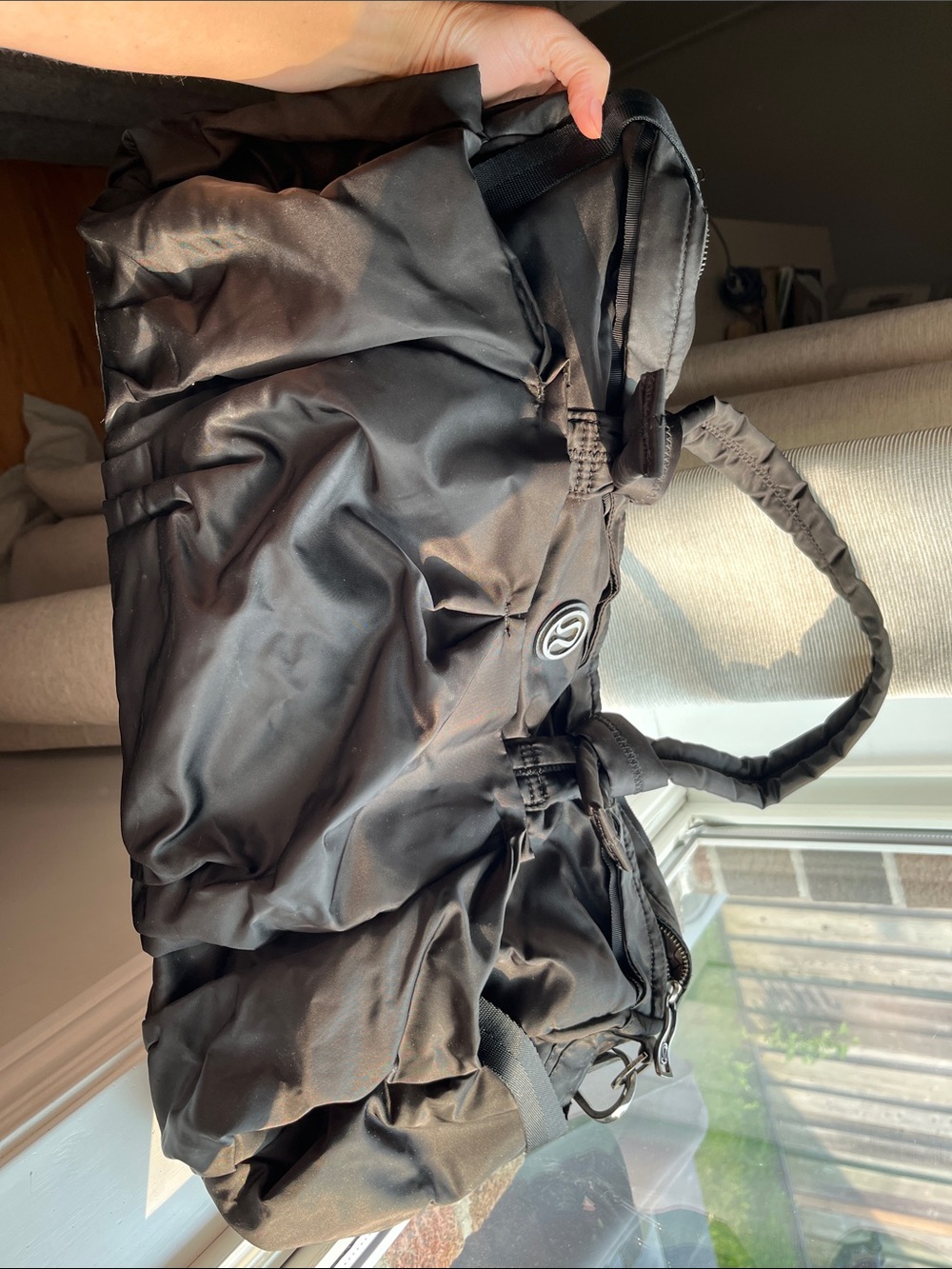 lululemon athletica Black Nylon Weekend Duffel